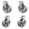 Service Caster 6'' V-Groove Semi Steel Swivel Caster Set with Bronze Bearings 2 Brakes, 4PK SCC-20S620-VGBZ-2-TLB-2 - alternate 1